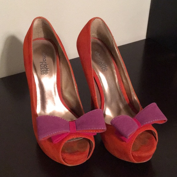 purple and orange heels